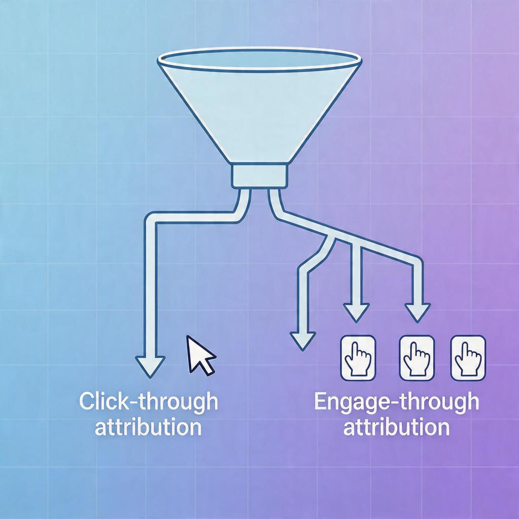Meta Ads attribution comparison Click-through vs Engage-through 2026