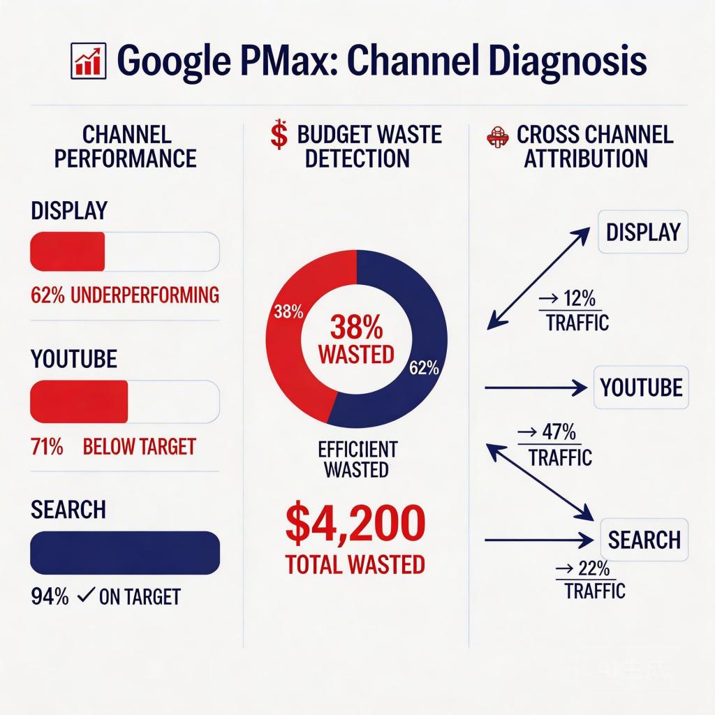 Google PMax低效渠道诊断 社交广告2026