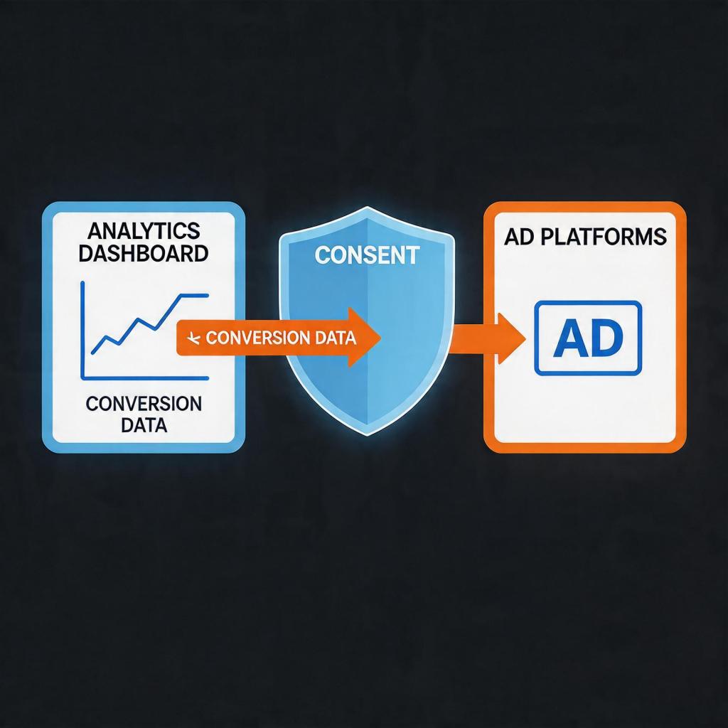 Consent Mode V2 protecting post-click conversion data flow