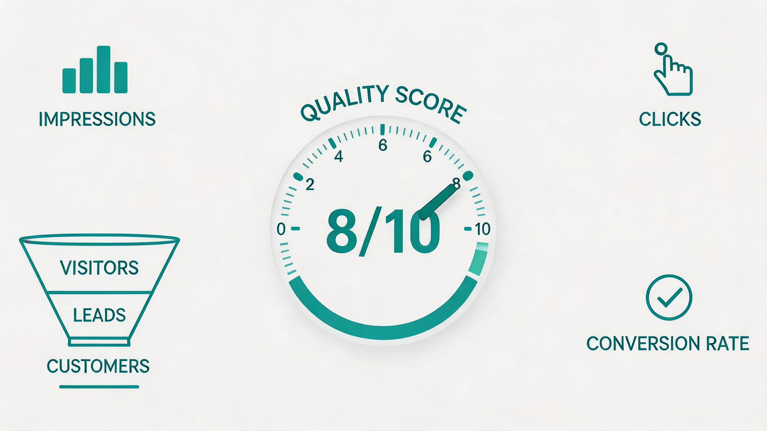 Match quality score gauge for conversion event tracking