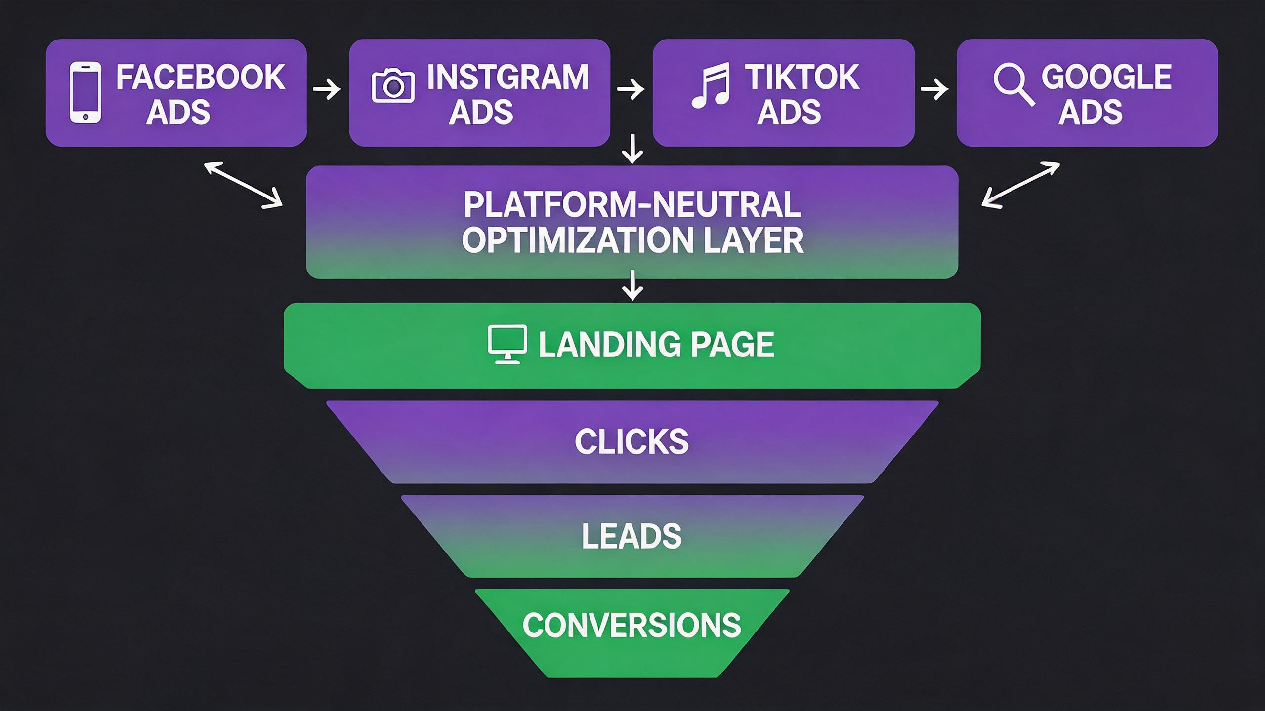 Post-click conversion funnel platform-neutral optimization