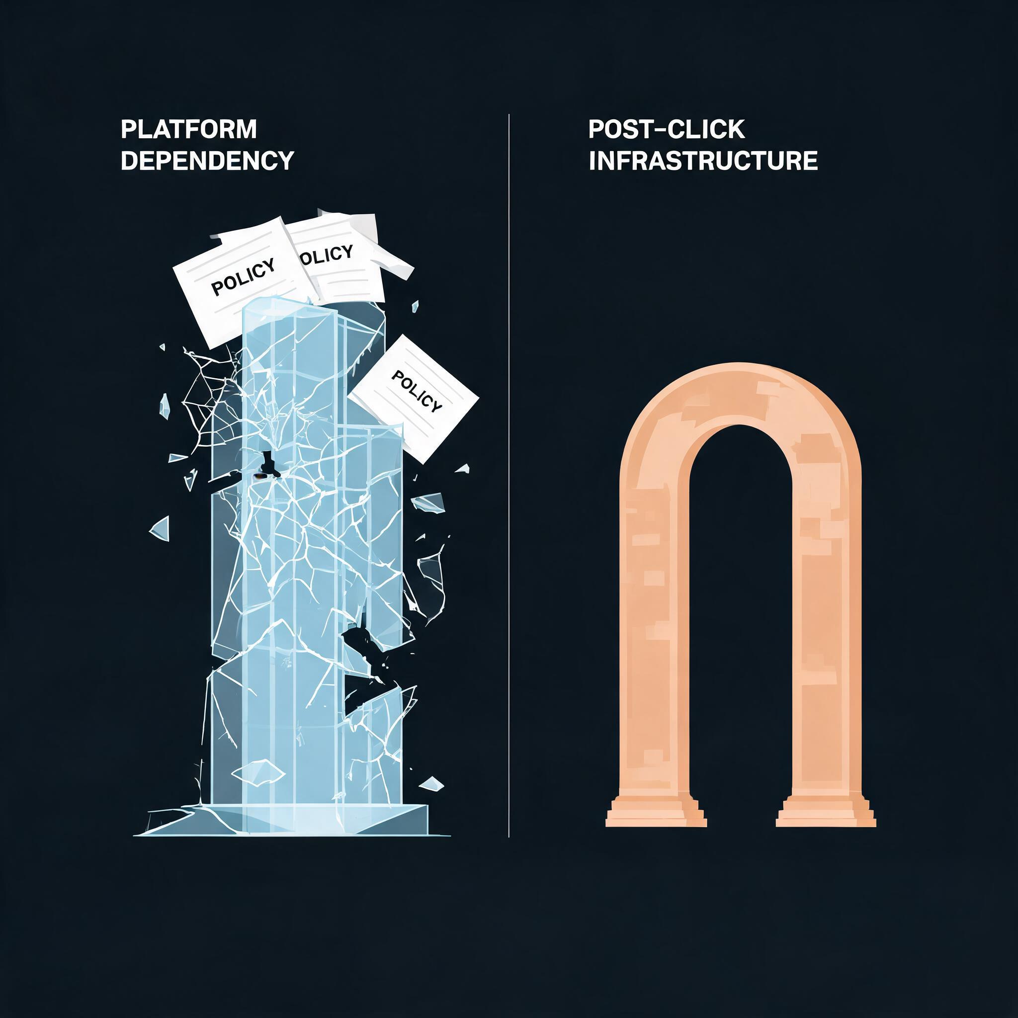Platform dependency vs post-click infrastructure comparison