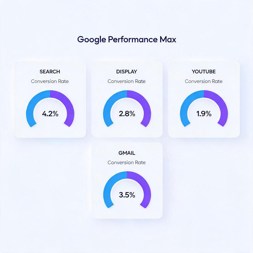 Google PMax 渠道转化率分析仪表盘