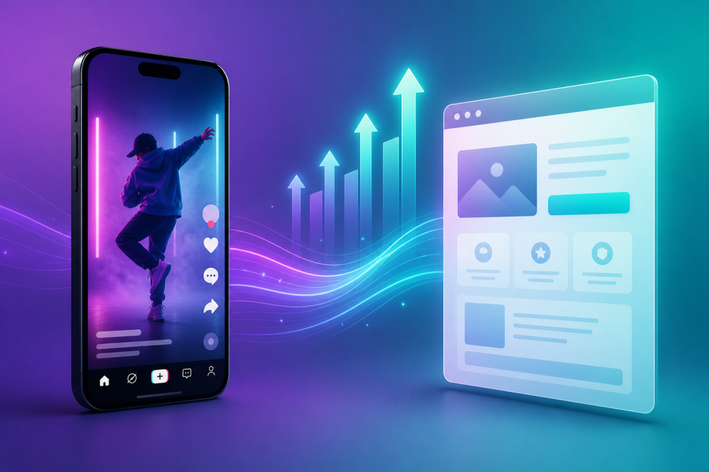 TikTok SEO algorithm ad landing page post-click optimization concept