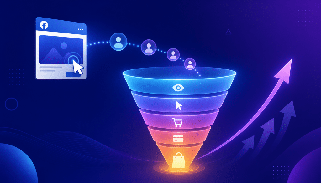 Facebook Ads conversion rate optimization funnel visualization
